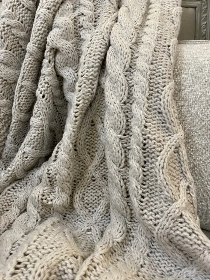Soft Cable Knit Throw