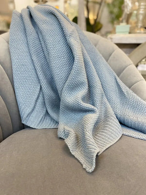 Moss Stitch Knitted Throw - 2 Colours