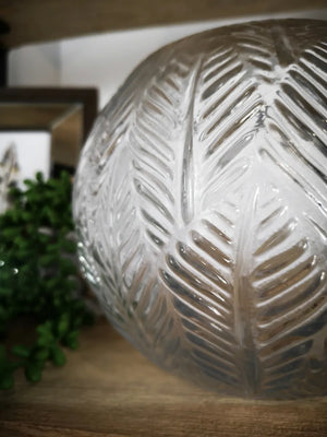 Glass Palm Globe Vase
