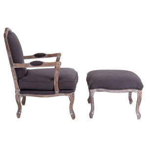 Faustine Linen Armchair and Stool